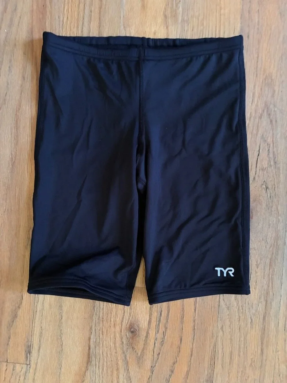 TYR Boys Solid Black Durafast Jammer Swim Shorts Size Large 12/14 NWT